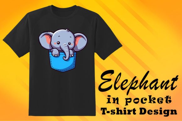 Adorable Pocket Elephant Clipart: A Crafts-Inspired Design Asset for Branding and Visual Projects