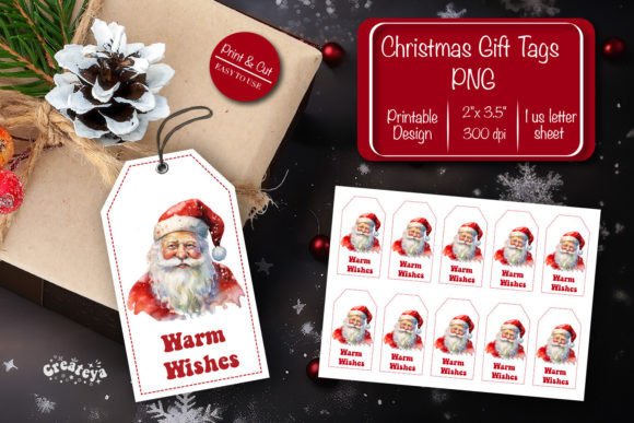 Christmas Gift Tag Printable Template for Crafts Branding Projects