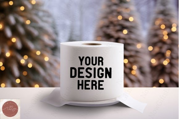Christmas Toilet Paper Roll Mockup: A Festive Design Asset for Holiday Marketing