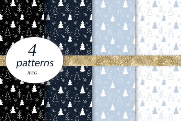 Christmas Tree Digital Paper.