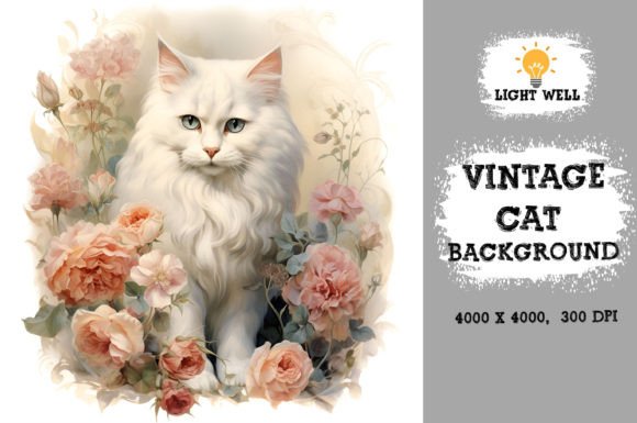 Cute Watercolor Vintage Cat Background Review for Real Embroidery Projects