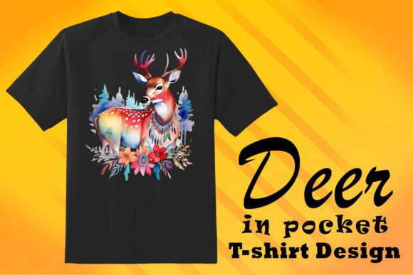 Deer in Pocket Clipart for Crafts and Branding