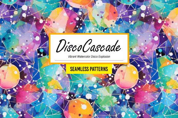 DiscoCascade - Watercolor Disco Pattern: A Seller's Review for Patterns & Digital Product Creation