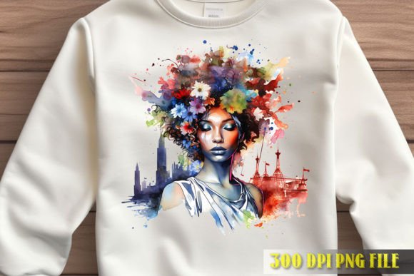 Ethereal Black Beauty Watercolor: A T-Shirt Design Review for Digital Sellers