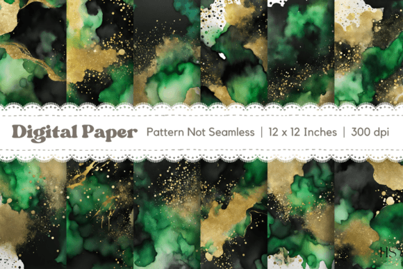 Evaluating the Watercolor Green Gold Abstract Texture for Backgrounds