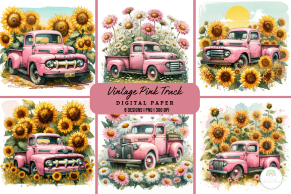 h1Watercolor Pink Truck Background for Modern Branding and Marketing Visuals/h1