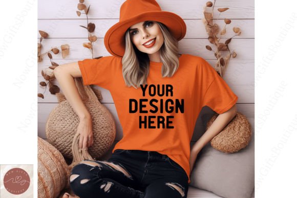 Halloween Women Boho Mockup Adds Festive Flair to Local Branding