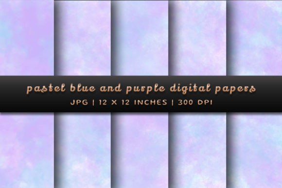 Pastel Blue and Purple Watercolor Papers for Branding Backgrounds