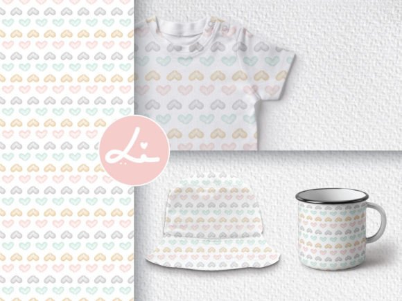 Pastel Watercolor Hearts Pattern for Branding & Marketing