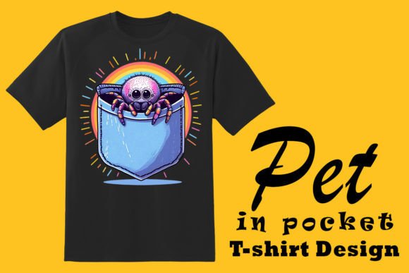 Pet in Pocket Clipart Illustration: A Playful Touch for T-Shirt Designs and Local Branding