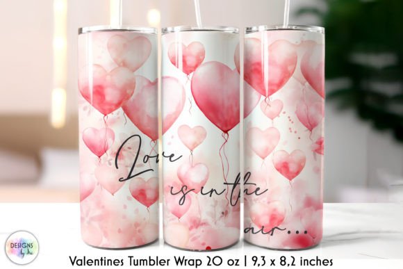 Valentines Day Tumbler Design, Hearts – A Festive Tumbler Wrap for Local Brand Romance