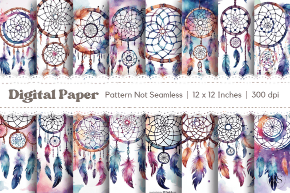 Watercolor Boho Dreamcatcher Background for Branding and Creative Projects