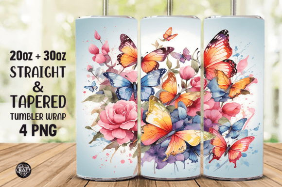 Watercolor Butterflies Skinny Tumbler Wraps Review