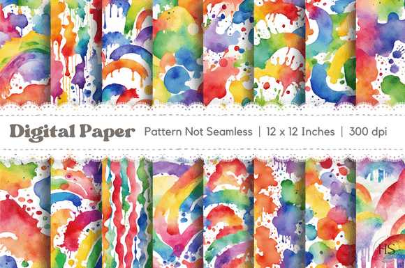 Watercolor Colorful Rainbow Background for Editorial and Web Design Use