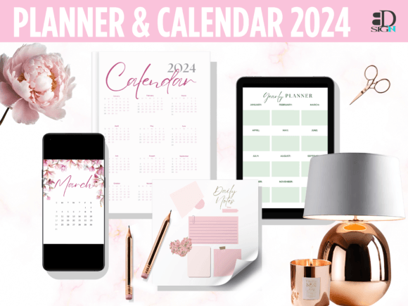 Watercolor Floral Calendar Planner 2024 Print Templates Review