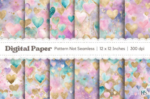Watercolor Pastel Cute Hearts Background Review