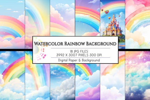 Watercolor Rainbow and Sky Background: A Designer’s Take for Real Small Business Branding