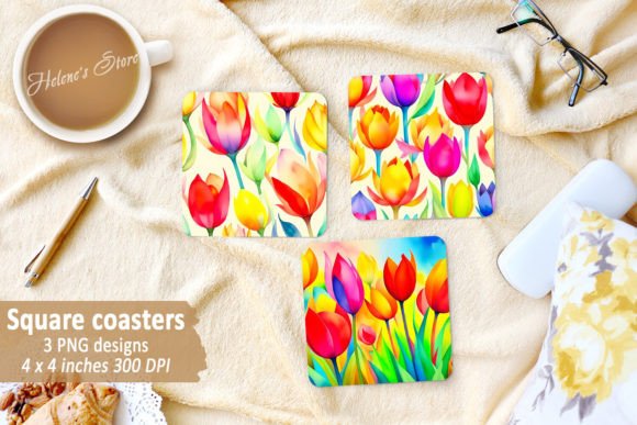 Watercolor Tulip Flowers Square Coasters: A Designer’s Honest Review