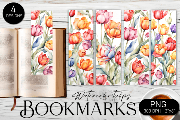 Watercolor Tulips Printable Bookmarks for Craft-Focused Content Publishing